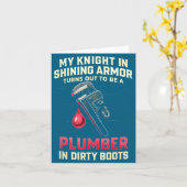 My Knight In Shining Funny Plumber Wife Women Girl カード (黄色い花)