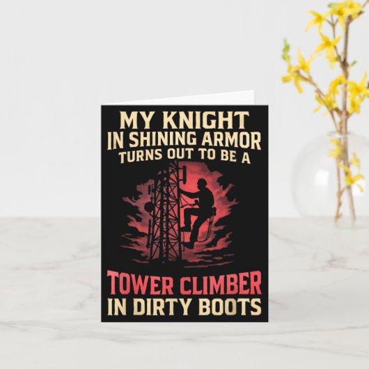 My Knight In Shining Funny Tower Climber Wife Wome カード (黄色い花)