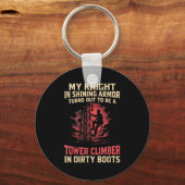 My Knight In Shining Funny Tower Climber Wife Wome キーホルダー (正面)