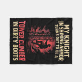 My Knight In Shining Funny Tower Climber Wife Wome フリースブランケット (正面(横))