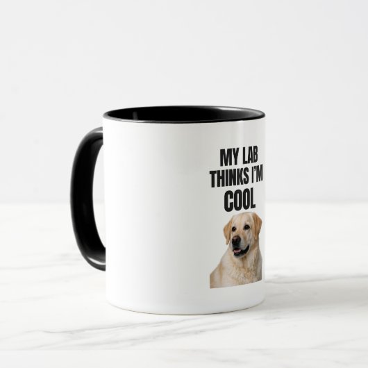 My Lab Thinks I’m Cool Funny Labrador Mug マグカップ (正面左)