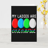 My Ladies Are Colorful Funny Chicken Farm Poultry  カード (黄色い花)