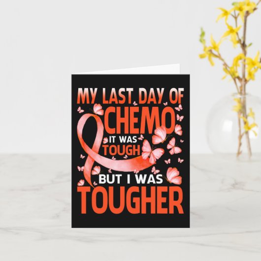 My Last Day Of Day Chemo Leukemia認識度バター カード (黄色い花)