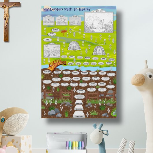 My Lenten Path to Easter Kids Interactive Coloring ポスター