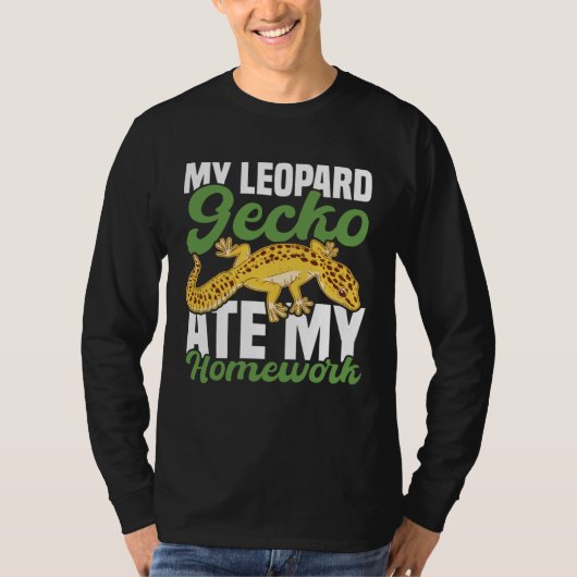 My Leopard Gecko Ate My Homework Lizard Tシャツ (正面)
