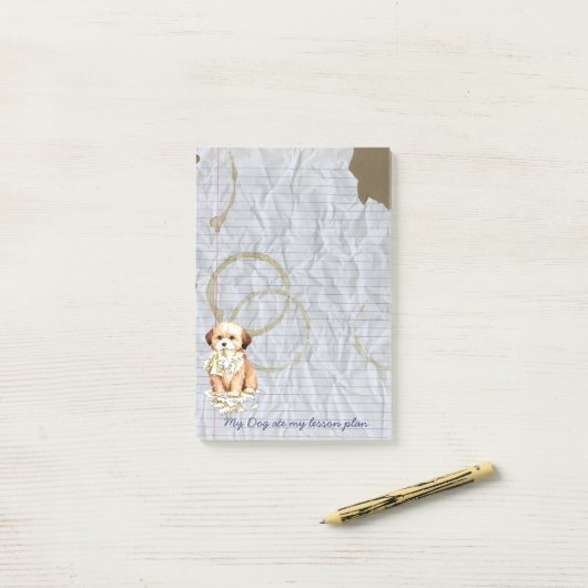 My Lhasa Apso My Lesson食べ Plan Post-it Notes ポストイット (デスク上)