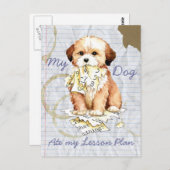 My Lhasa Apso My Lesson 食べ Planはがき ポストカード (正面/裏面)