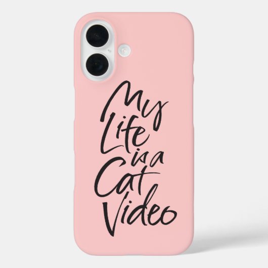 My Life is a Cat Videoブラックレタリング赤面ピンク Case-Mate iPhoneケース (裏面)