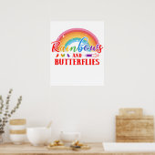 my life is all rainbows and butterflies.png ポスター (キッチン)