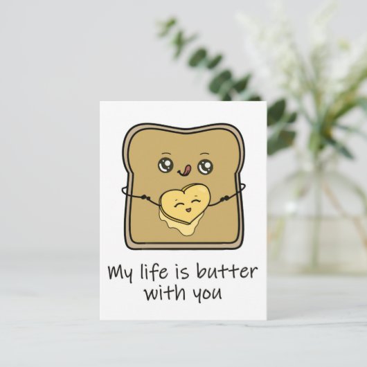 My life is butter with you postcard postcrossing ポストカード (スタンド正面)