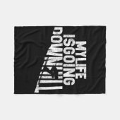 My Life Is Going Downhill Skiing Enthusiast  フリースブランケット (正面(横))