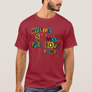 My Life Is The Most Precious To Me Colorful Block Tシャツ
