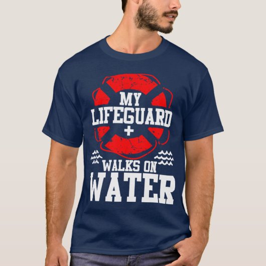 My Lifeguard Walks on Water Christian Jesus Funn f Tシャツ (正面)