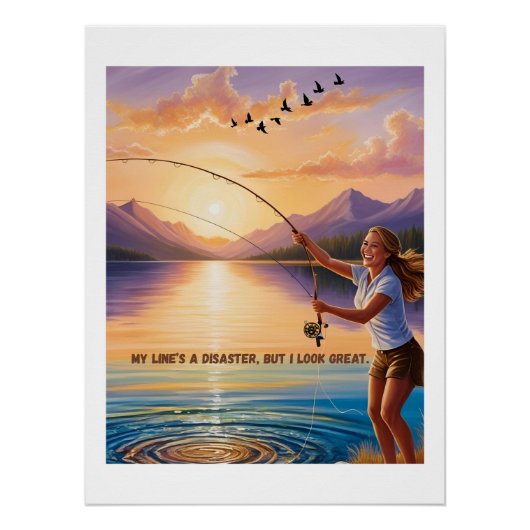 My Line's Disaster, But I Look -素晴らし魚釣り ポスター (正面)
