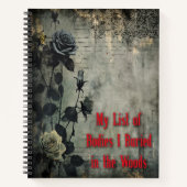 My List of Bodies Gothic Spiral Notebook ノートブック (正面)