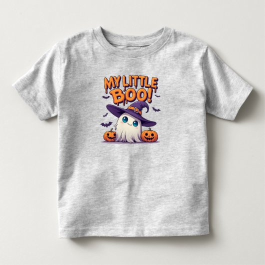 👻🎃 My Little Boo Ghost Witch Tee 🧙‍♀️ トドラーTシャツ (正面)