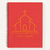 My little church book Coral Red personalized ノートブック (正面)