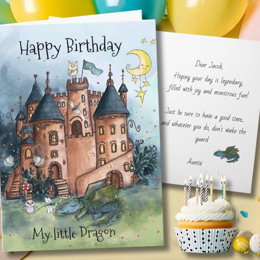 My Little Dragon Birthday Card | Whimsical Castle  シーズンカード