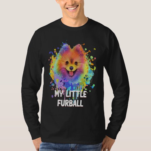 My Little Furball Funny Pomeranian Humor Pom Pom A Tシャツ (正面)