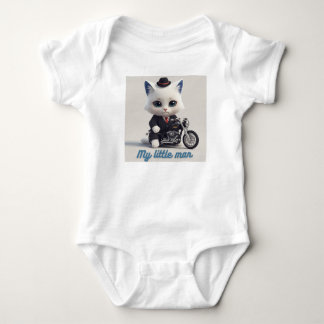 My Little Man Baby Bodysuit - Cute Kawaii Cat on M ベビーボディスーツ
