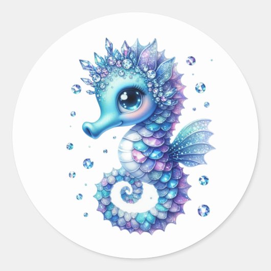 My Little Seahorse Stickers ラウンドシール (正面)