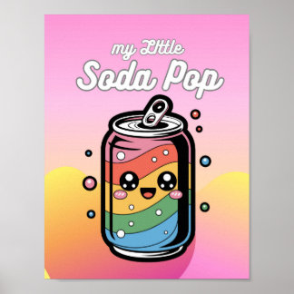 My little Soda Pop Can Face Bubbles Photo Print ポスター