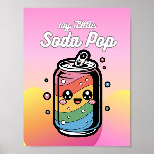 My little Soda Pop Can Face Bubbles Photo Print ポスター (正面)