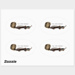 My Little Stinkerカスタマイズ可能なオーバルスカンクステッカー 楕円形シール