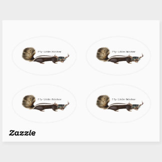 My Little Stinkerカスタマイズ可能なオーバルスカンクステッカー 楕円形シール