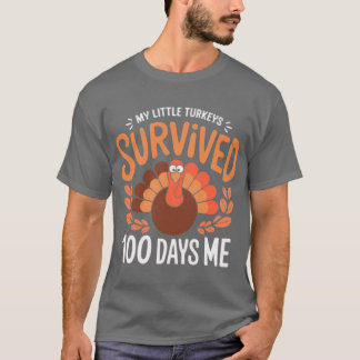 My Little Survived 00 Days of Me Funny Parenting Q Tシャツ