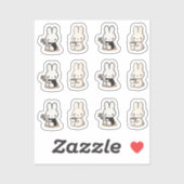 My little tiny bunny with cup and flower シール (シート)