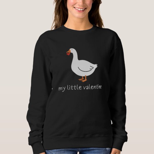 My Little Valentine Goose - Cute Romantic Doodle スウェットシャツ (正面)