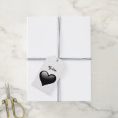 My Love – 白黒ハート ギフトタグ (より糸付き)