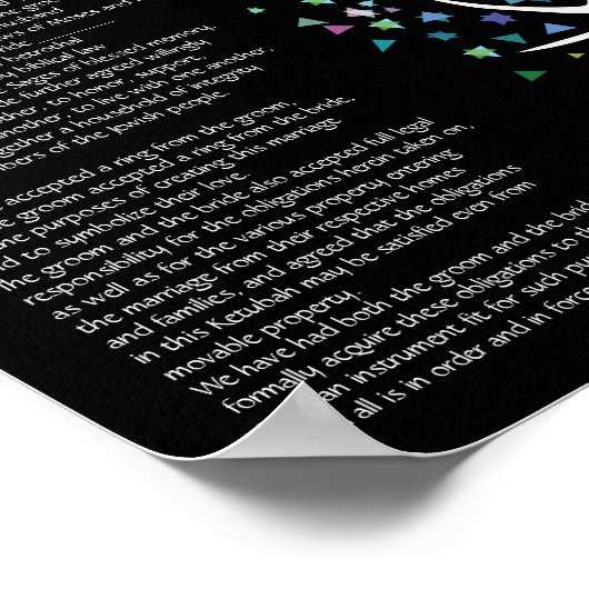 "My love grows like a tree" Ketubah  Cerificate ポスター (角)