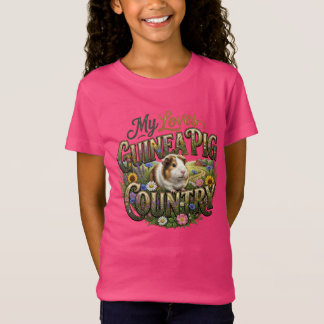 My Love Guinea Pig Loves Country T-Shirt Tシャツ