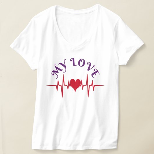 My Love – Heartbeat on the Waves Tシャツ (レイダウン)