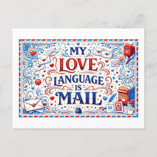 "My Love Language Is Mail" ポストカード (正面)