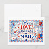 "My Love Language Is Mail" ポストカード (正面/裏面)