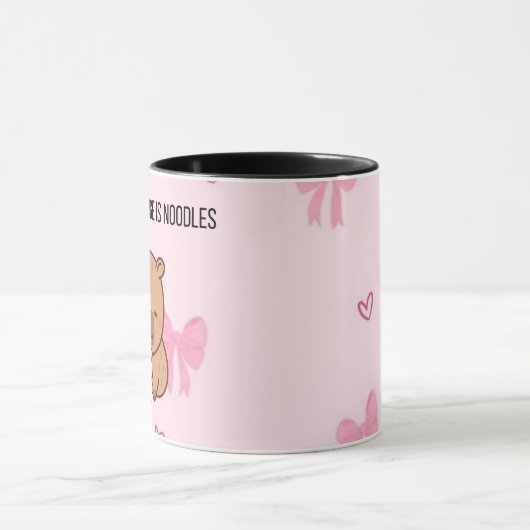 My Love Language Is Noodles | Kawaii Capybara Coff マグカップ (中央)