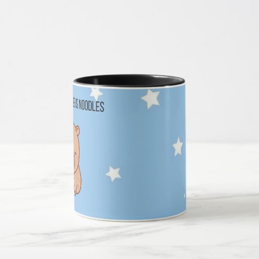 My Love Language Is Noodles | Kawaii Capybara Coff マグカップ (中央)