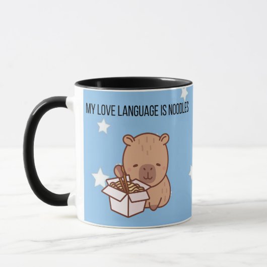 My Love Language Is Noodles | Kawaii Capybara Coff マグカップ (左)