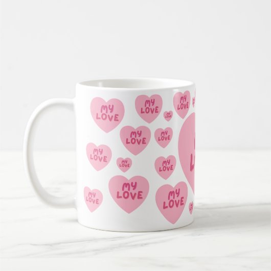 My Love Romantic Coffee Mug – Gift for Her コーヒーマグカップ (左)