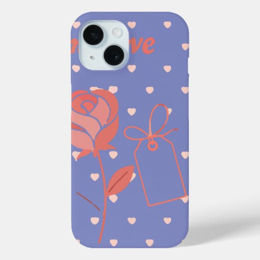 My Love Rose and Heart Background Case-Mate iPhoneケース (裏面)