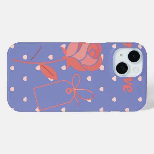 My Love Rose and Heart Background Case-Mate iPhoneケース (裏面 (横))