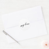 My Love Script Sticker - Elegant Calligraphy Desig ラウンドシール (封筒)