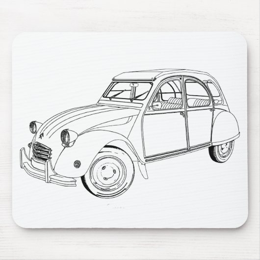My loved car: Citroën 2 CV マウスパッド (正面)