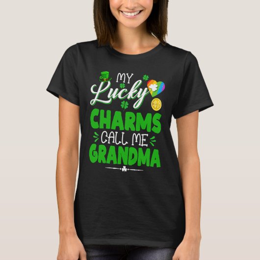 My Lucky Charms Call Me Grandma  St Patricks Day F Tシャツ (正面)