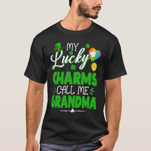 My Lucky Charms Call Me Grandma  St Patricks Day F Tシャツ (正面)