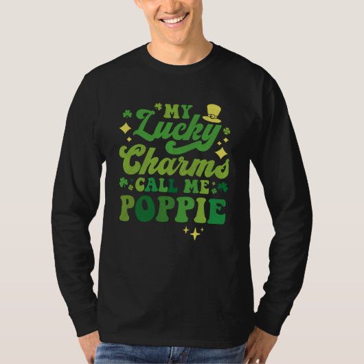 My Lucky Charms Call Me Poppie St Patrick's Day Gr Tシャツ (正面)