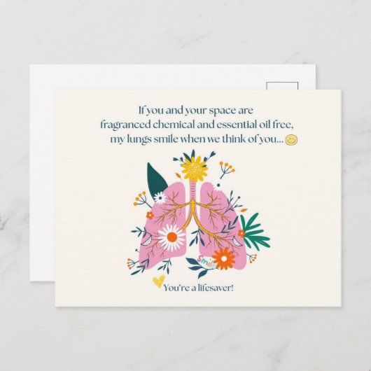 My Lungs Smile When We Think of You ポストカード (正面/裏面)